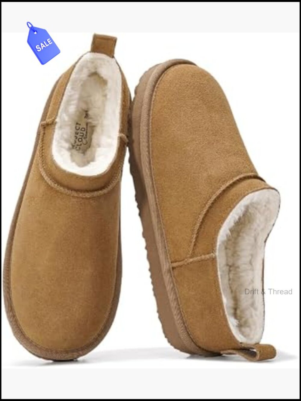 Genuine Leather Ankle Boots Winter Fur Lined Memory Foam Slip On Micro Booties